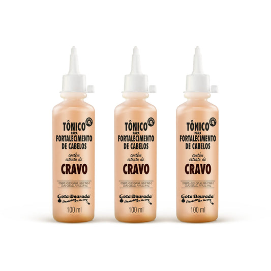 Kit Tônico de Cravo Gota Dourada Com 3 Unidades